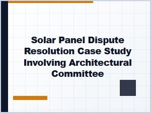 Architectural Committee Solar Panel Case Study