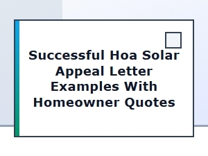 Hoa Solar Appeal Letter Success Stories