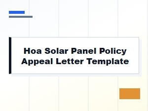 Solar Panel Policy Appeal Letter Template