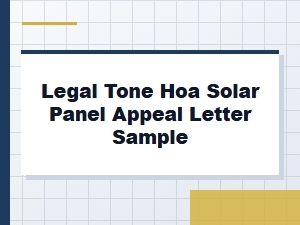 Solar Panel Appeal Letter Sample for Your Hoa