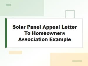 Solar Panel Hoa Appeal Letter Example