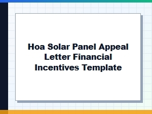 Hoa Solar Panel Financial Appeal Letter Template