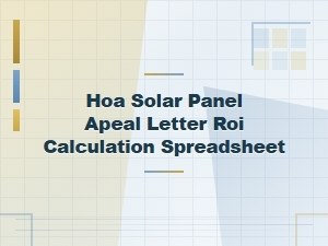 Hoa Solar Appeal Roi Calculator Spreadsheet