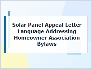 Hoa Solar Panel Appeals & Bylaw Compliance