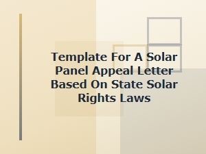 Solar Panel Rights Letter Template