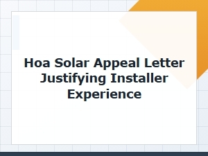 Hoa Solar Appeal Letter: Vendor Experience Guide