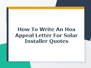 How to Appeal Hoa Restrictions on Solar Installer Quotes