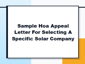 Appeal Letter Template for Solar Vendor Choice