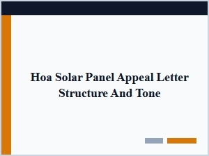 Crafting an Effective Hoa Solar Panel Appeal