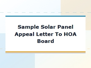 Sample Letter for Solar Panel Appeals