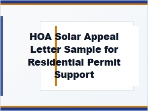 Solar Permit Appeal Letter Sample for Hoas