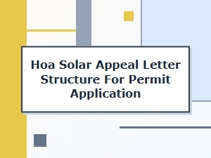 Writing an Hoa Solar Appeal Letter