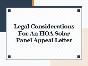 Solar Panel Appeal Letter Legal Guide