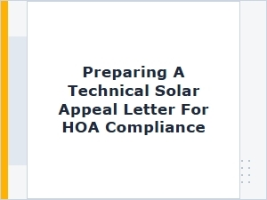 Writing a Solar Permit Appeal for Hoa Approval