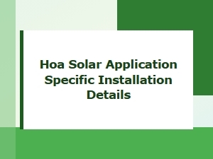 Solar Panel Installation Specifications for Hoa Approval